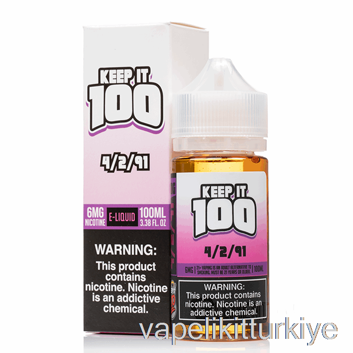 Vape Likit 4/2/91 - 100 E-likit Bulundurun - 100ml 3mg